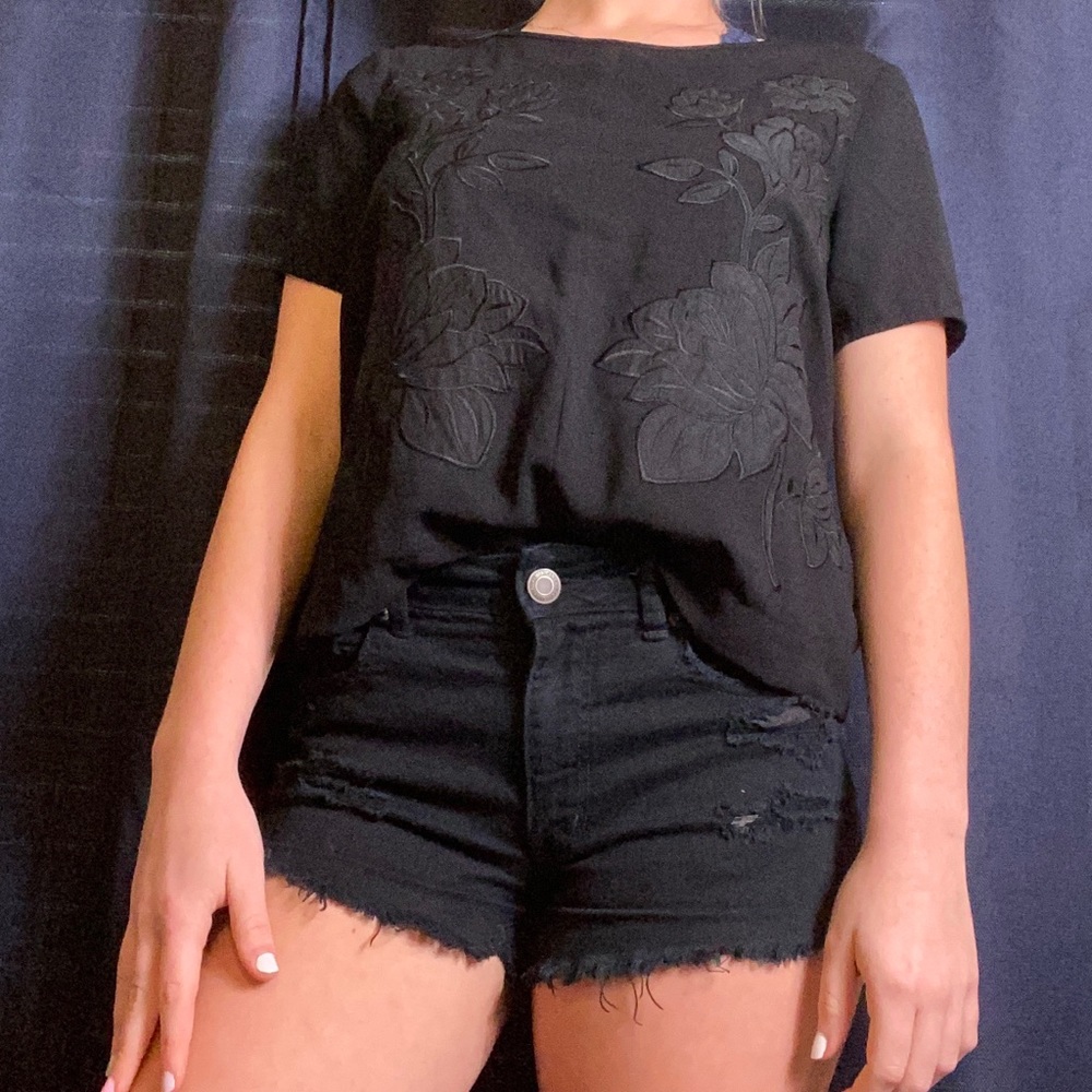 Black floral shirt!